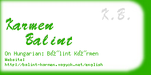 karmen balint business card